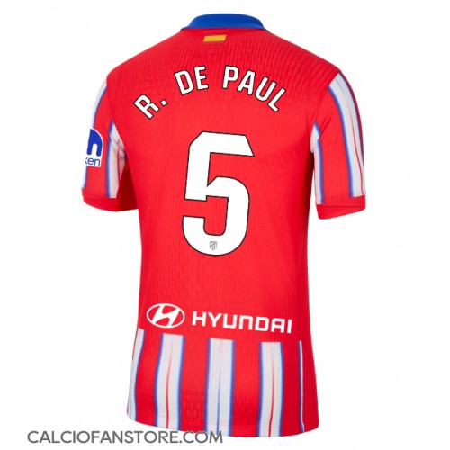 Maglia Calcio Atletico Madrid Rodrigo De Paul #5 Prima Divisa 2024-25 Manica Corta